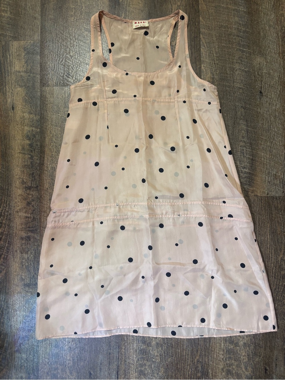 Beautiful vintage Marni light rose pink polka dot silk dress